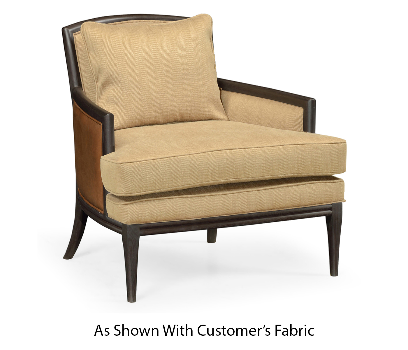 Rounded Back Dark Brown Ash Occasional Chair