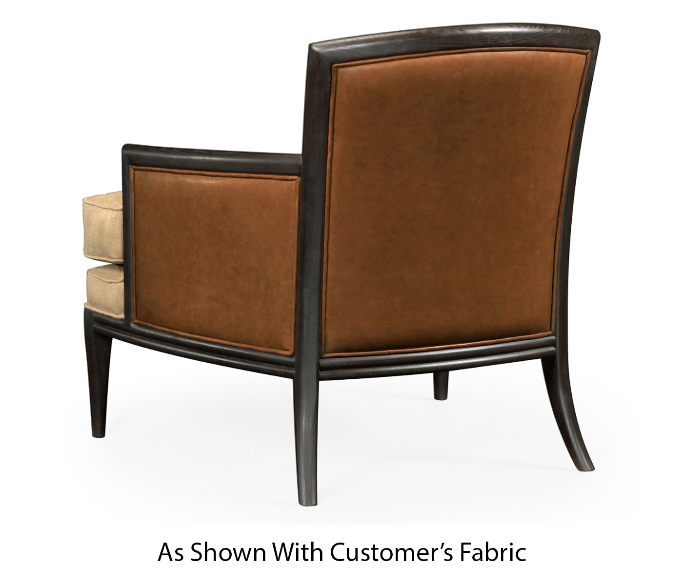 Rounded Back Dark Brown Ash Occasional Chair