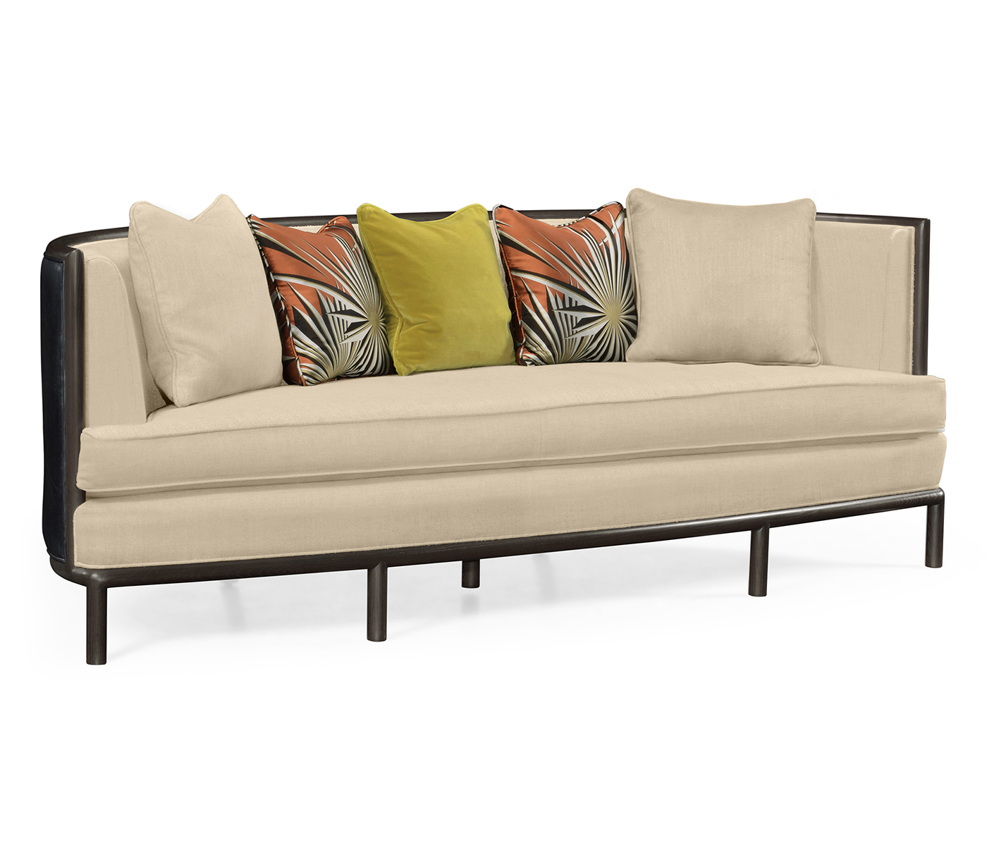 Rounded Dark Brown Ash Sofa