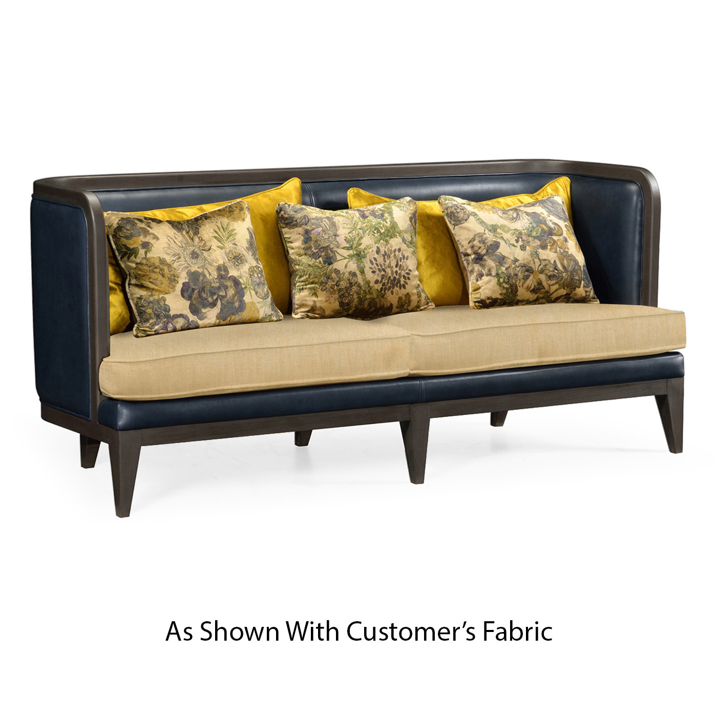 Curved Dark Brown Ash Sofa