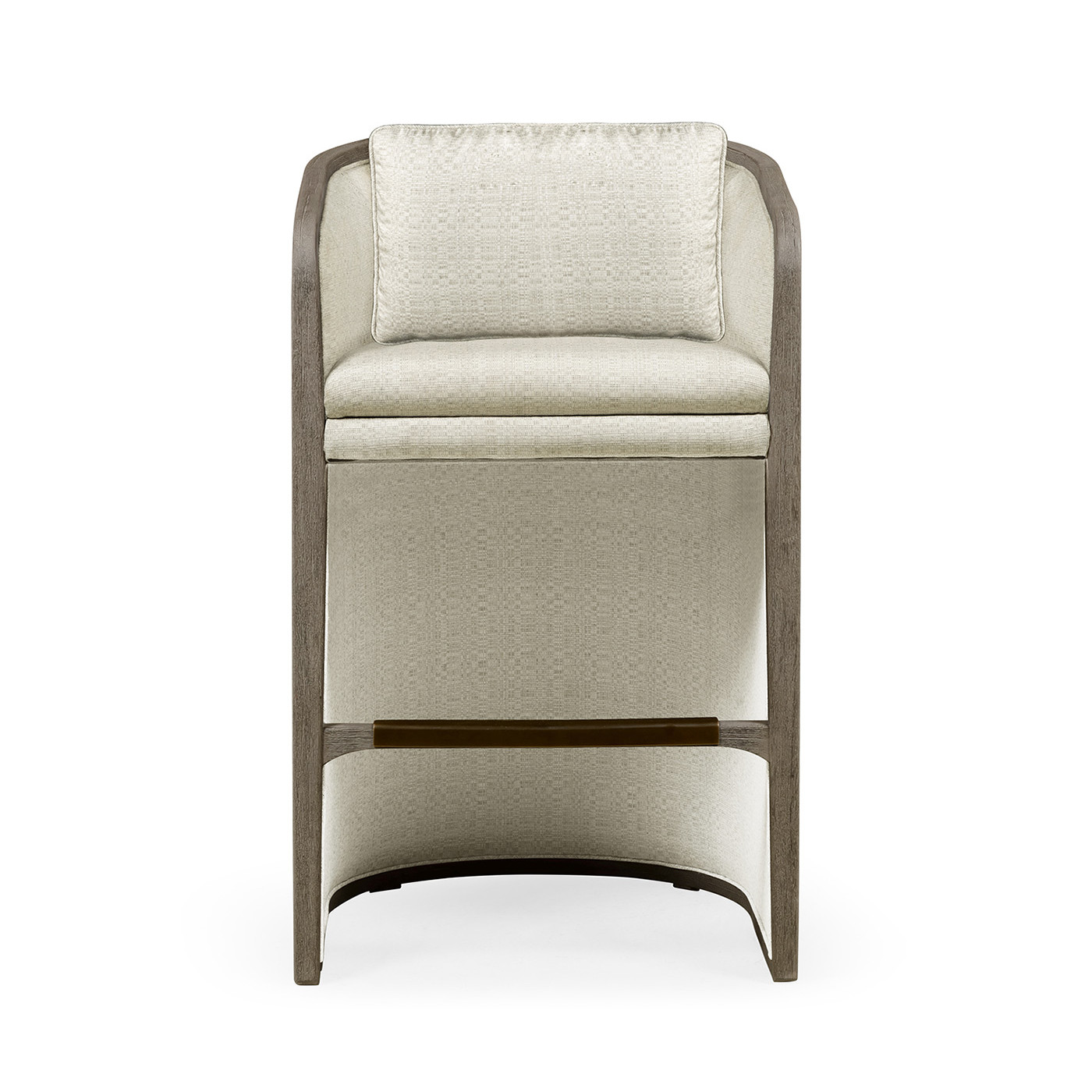 Grey & Dark Grey Rattan Tub Bar Stool