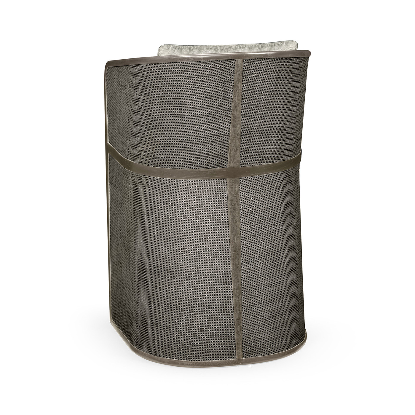 Grey & Dark Grey Rattan Tub Bar Stool