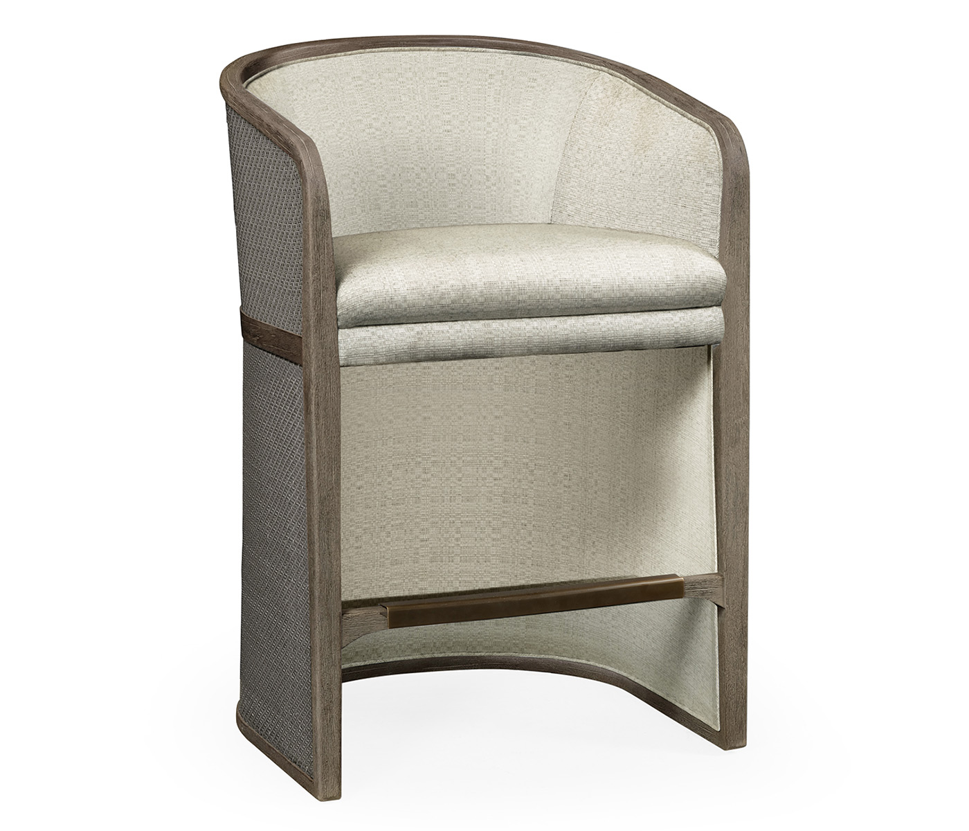 Grey & Dark Grey Rattan Tub Counter Stool