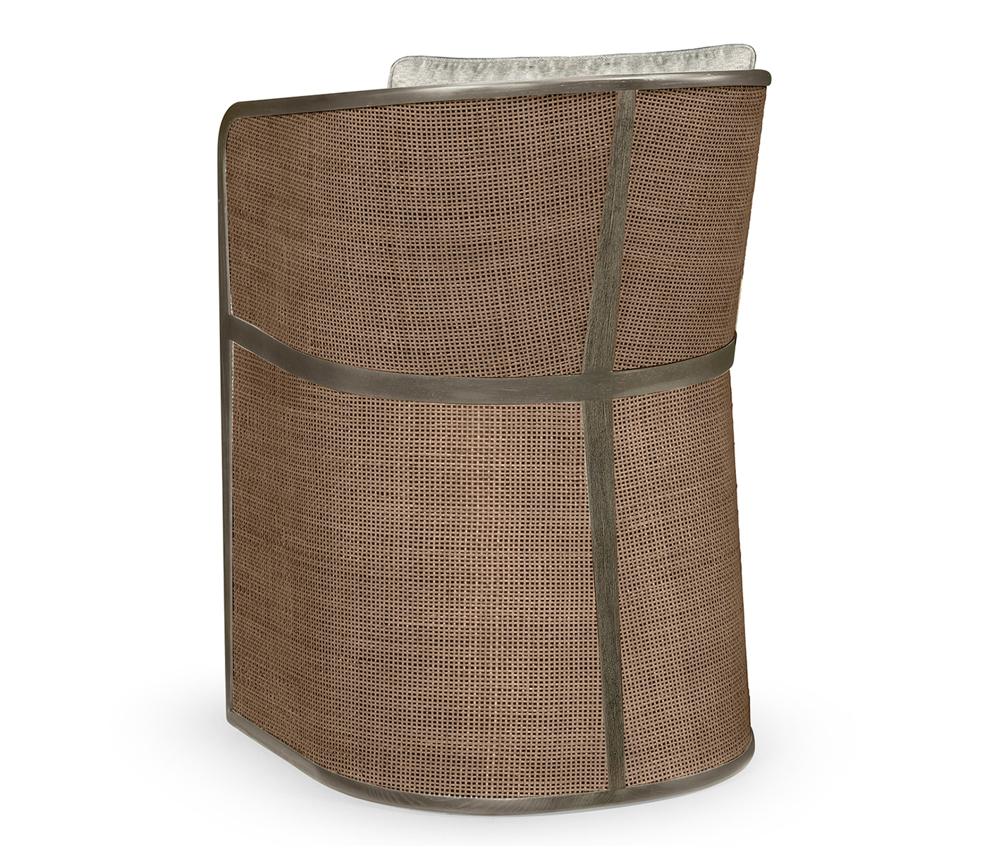 Grey & Tan Rattan Tub Counter Stool