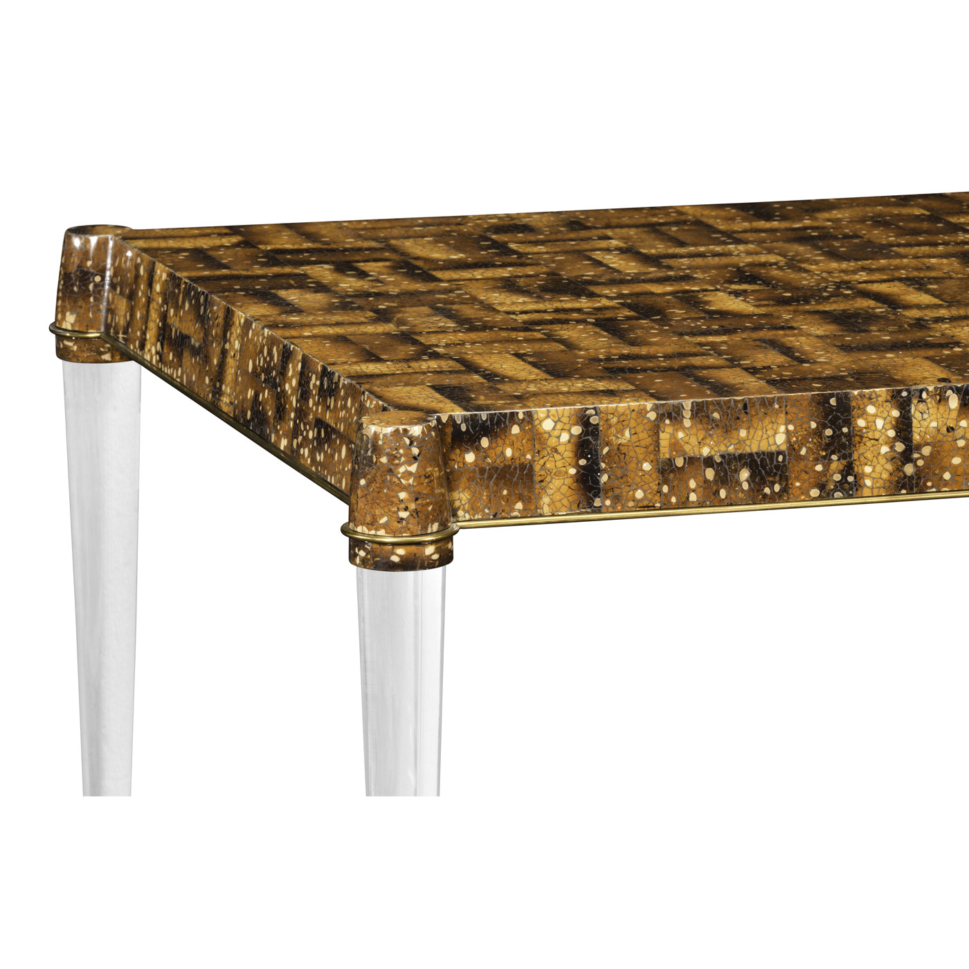 Dark Black Eggshell & Acrylic Coffee Table