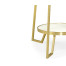 Round Ivory Crackle Ceramic Laquered Lamp Table