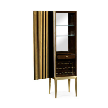 Op Art Diamond Bright Satinwood Left Drinks Cabinet