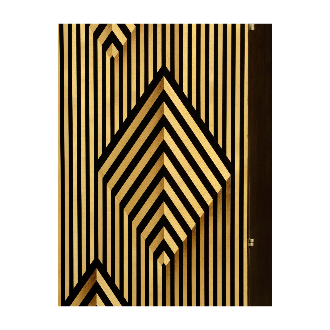 Op Art Diamond Bright Satinwood Right Drinks Cabinet