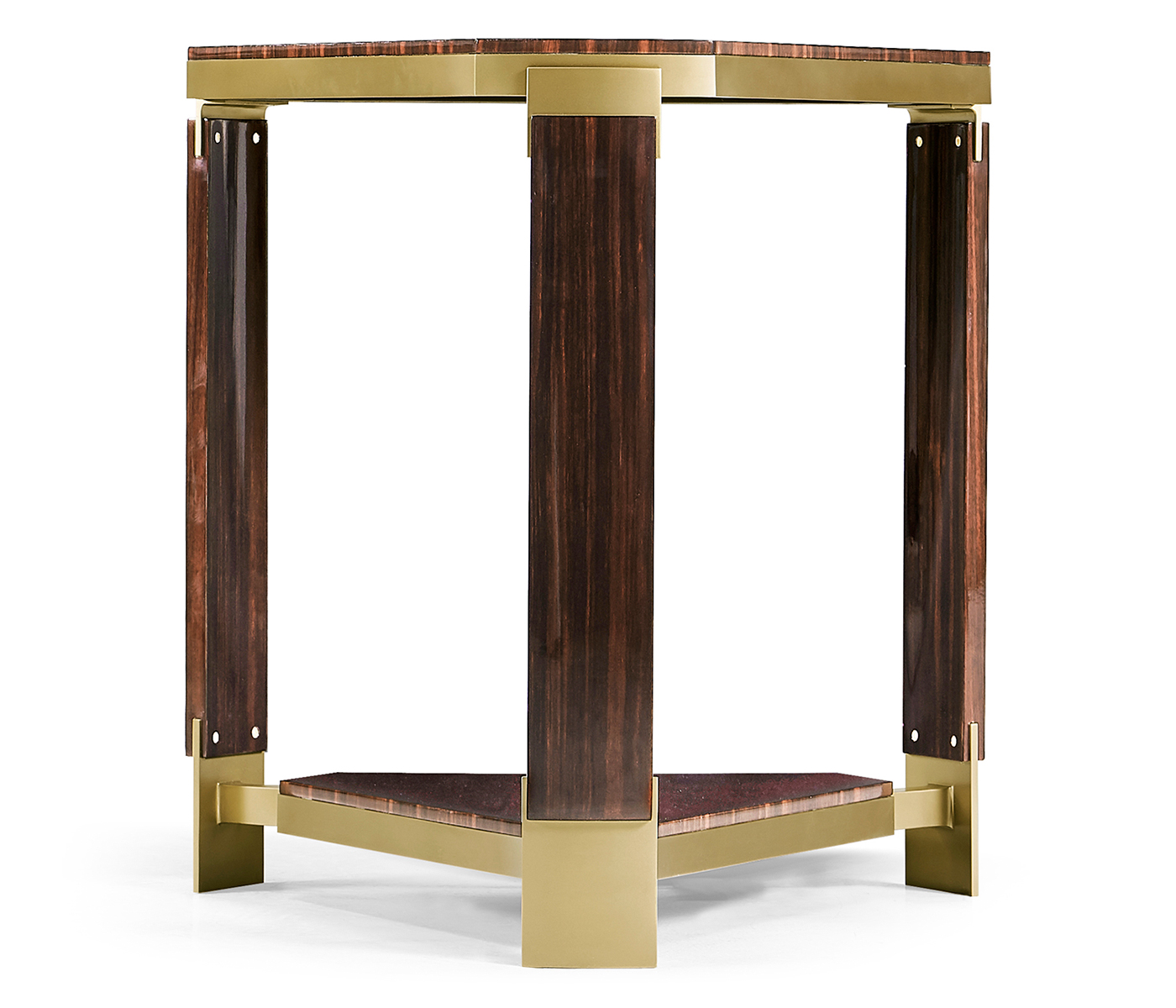 Triangular Dark Macassar Ebony Side Table