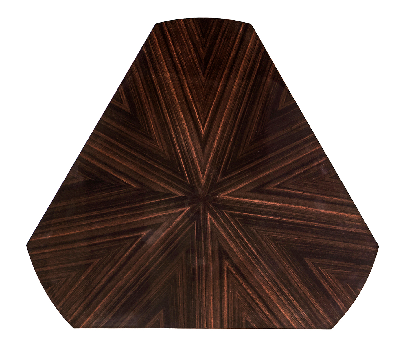 Triangular Dark Macassar Ebony Side Table