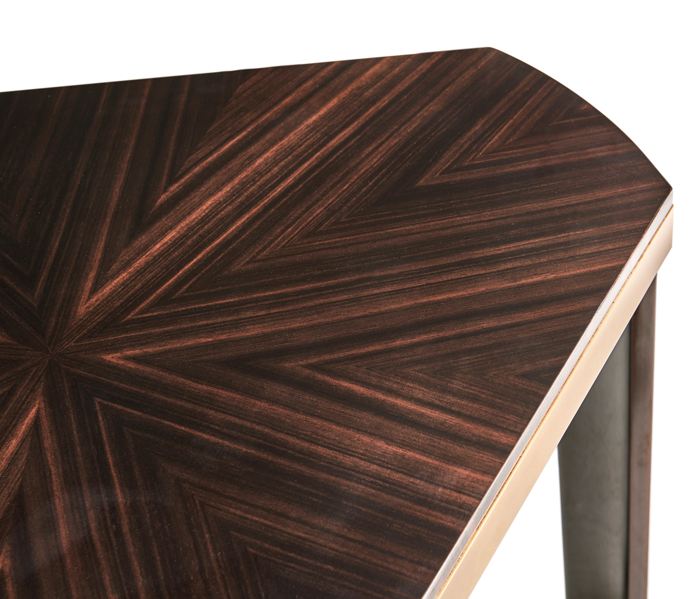 Triangular Dark Macassar Ebony Side Table