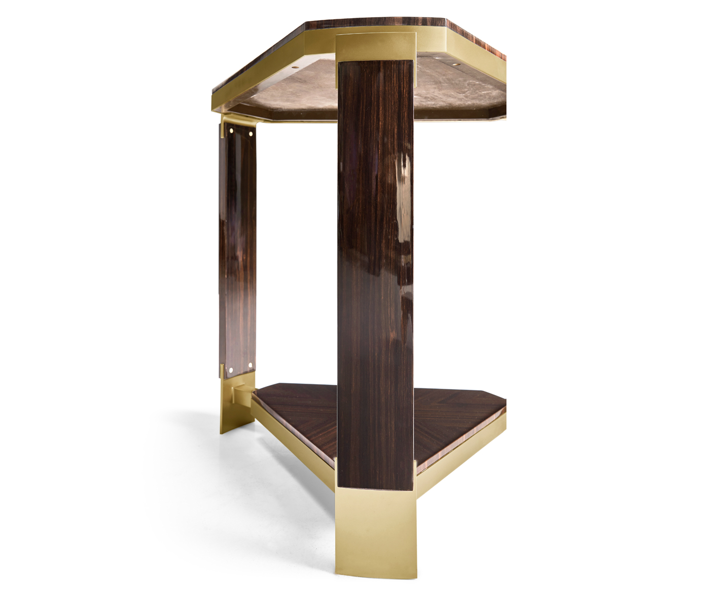 Triangular Dark Macassar Ebony Side Table