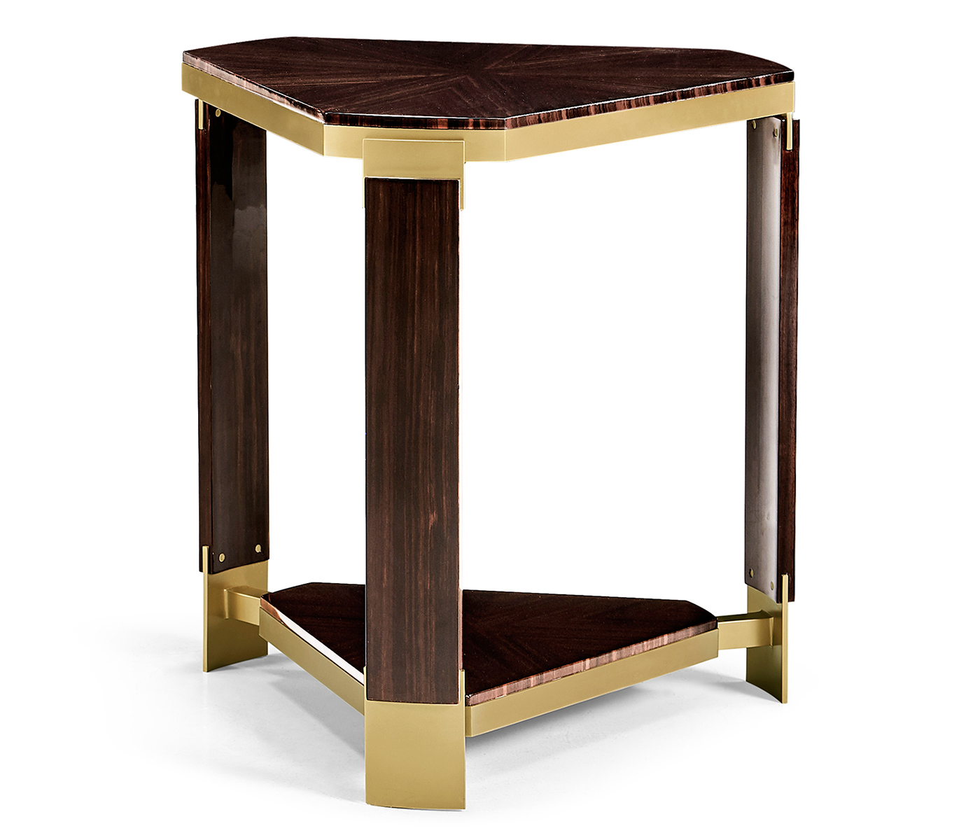 Triangular Dark Macassar Ebony Side Table
