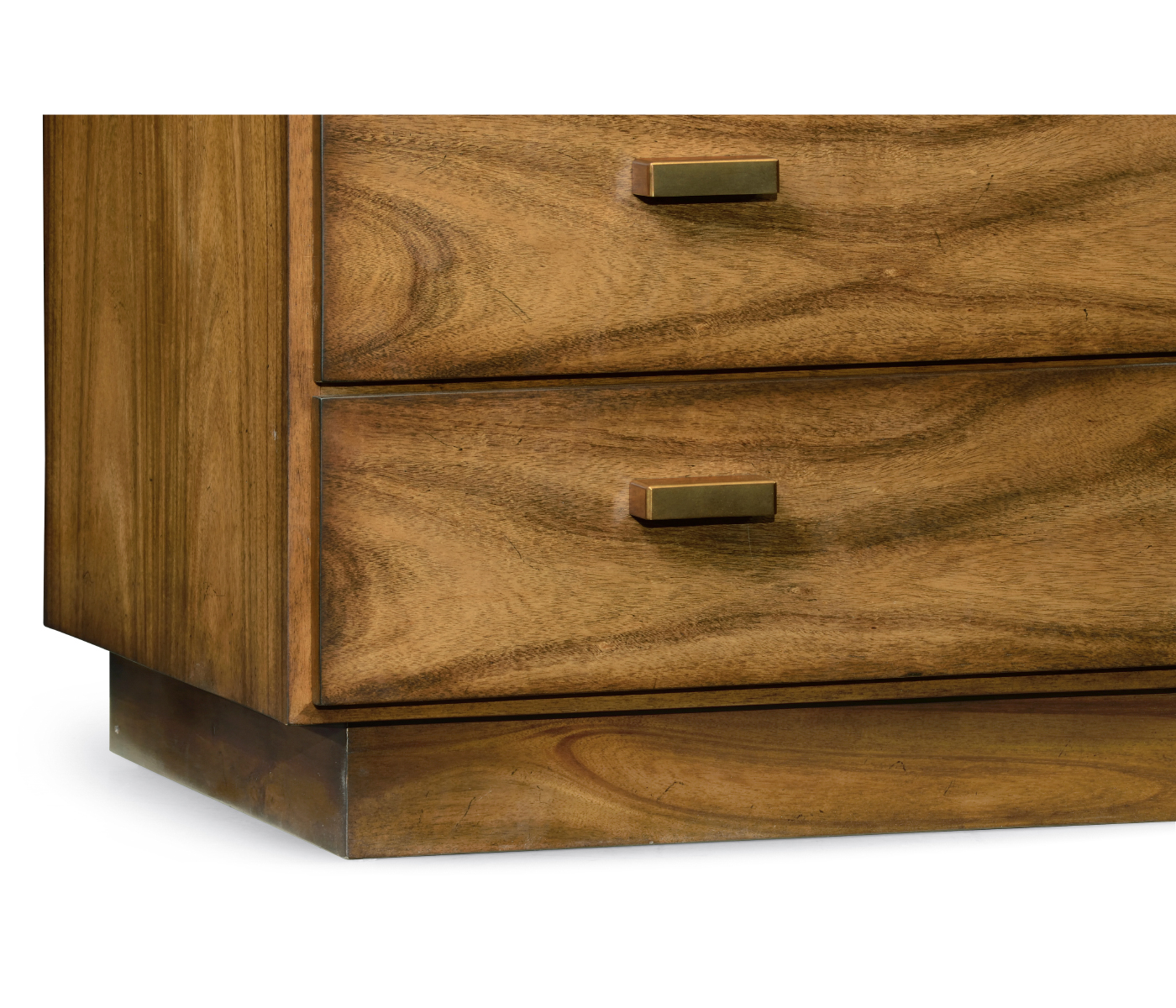 Rectangular Medium Brown Elm Chest of Five Drawers