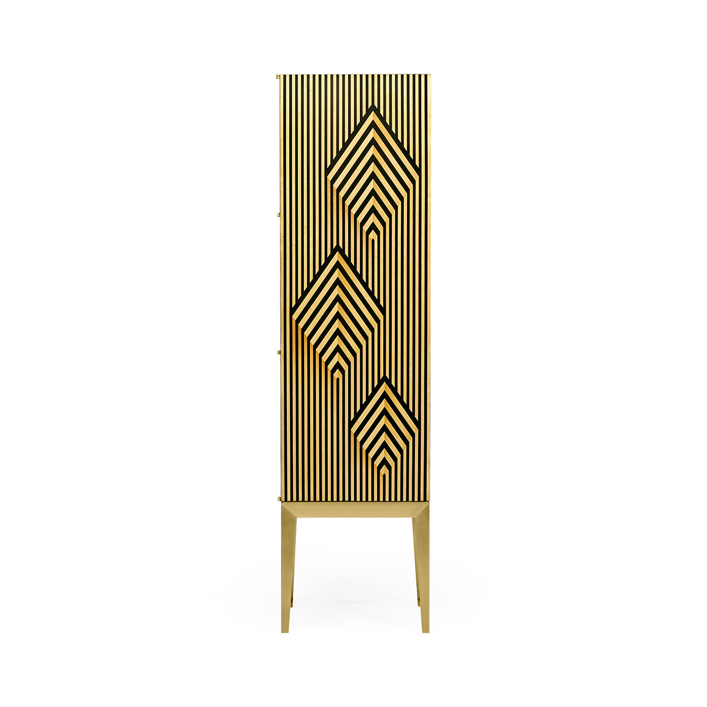 Op Art Diamond Bright Satinwood Left Storage Cabinet