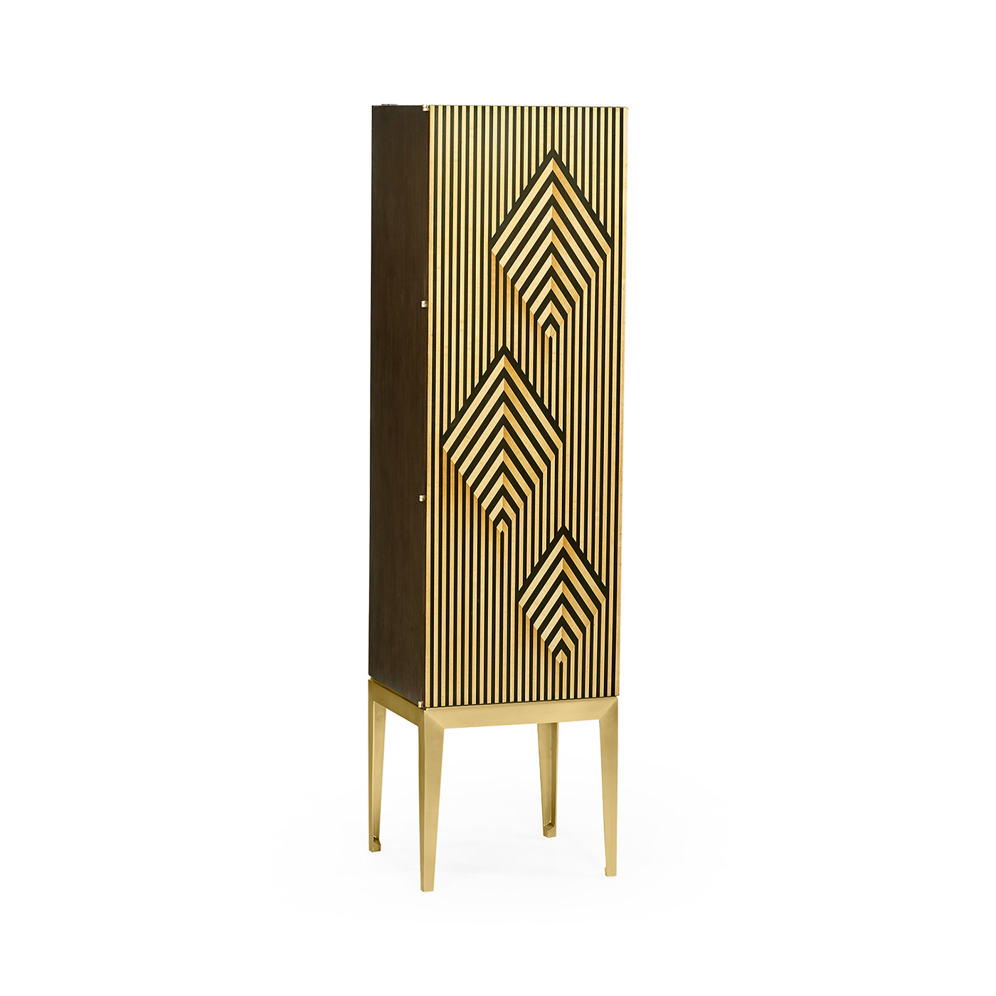 Op Art Diamond Bright Satinwood Left Storage Cabinet