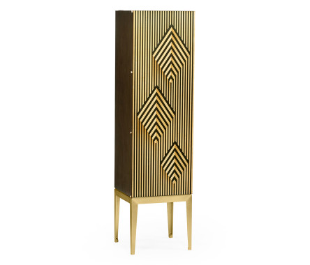 Op Art Diamond Bright Satinwood Left Storage Cabinet