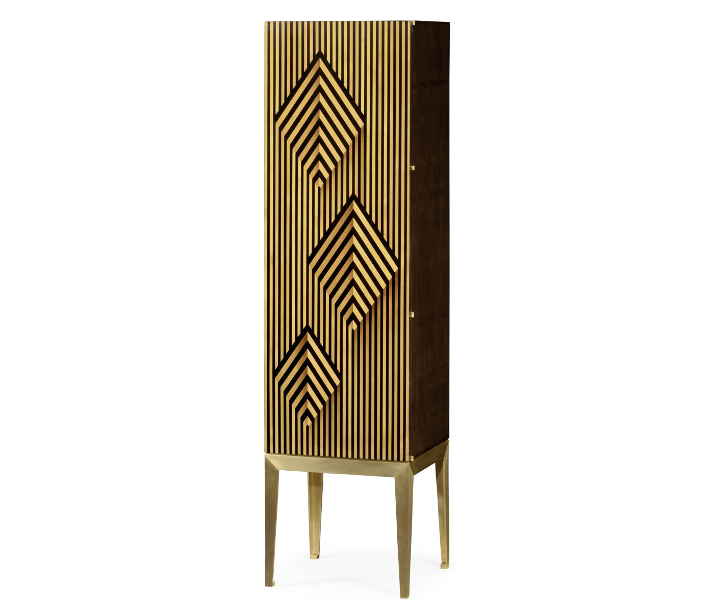 Op Art Diamond Bright Satinwood Right Storage Cabinet