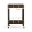 Rectangular Campaign Style Rolling Bar Cart
