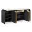 Fusion Oak & Brass Sideboard with White Marble Top
