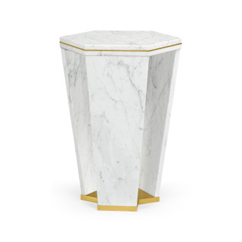 Fusion Hexagon Marble End Table