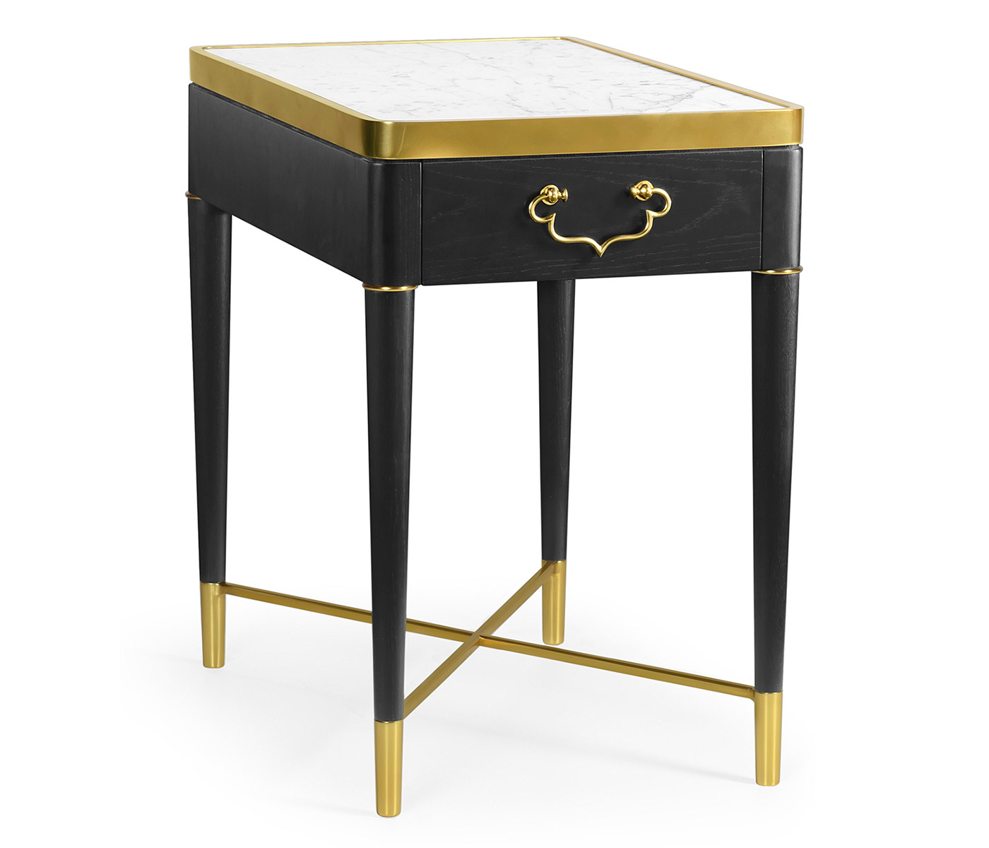 Fusion Rectangular Oak & Marble Side Table
