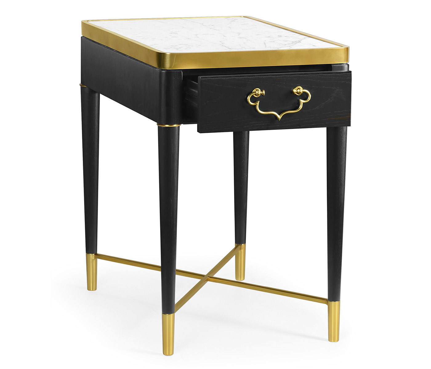 Fusion Rectangular Oak & Marble Side Table
