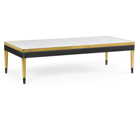 Fusion Rectangular Oak & Marble Cocktail Table