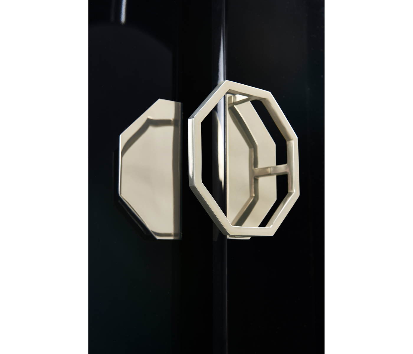 Demilune Smoky Black Storage Cabinet