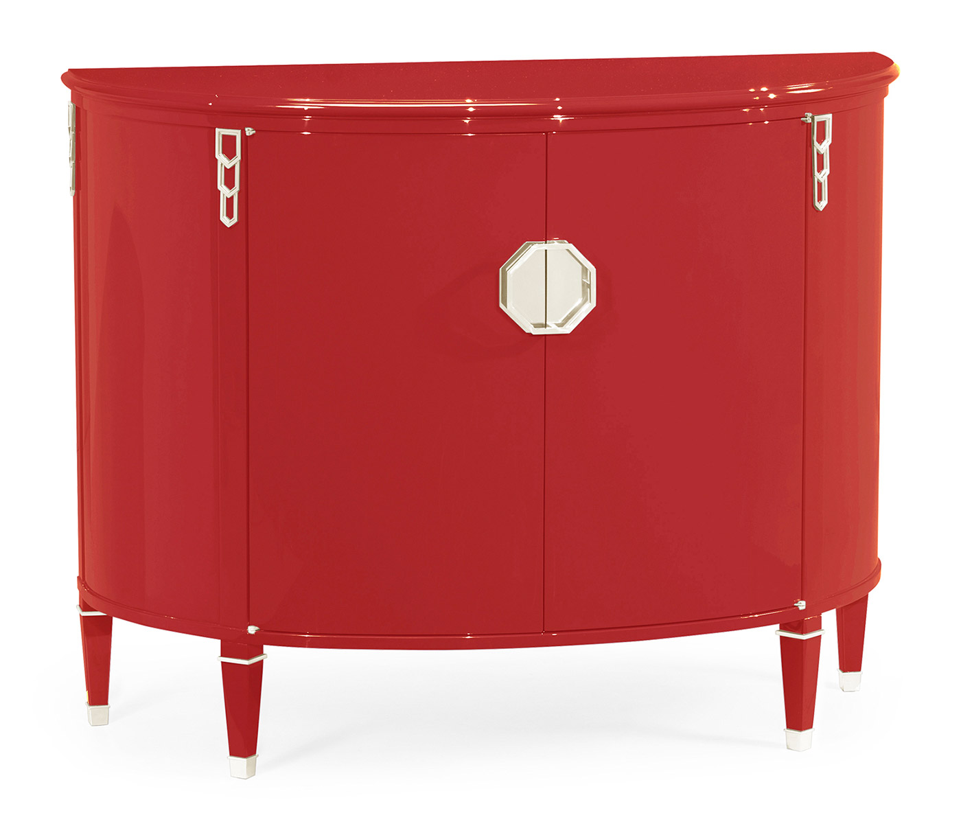 Demilune Vermillion Red Storage Cabinet