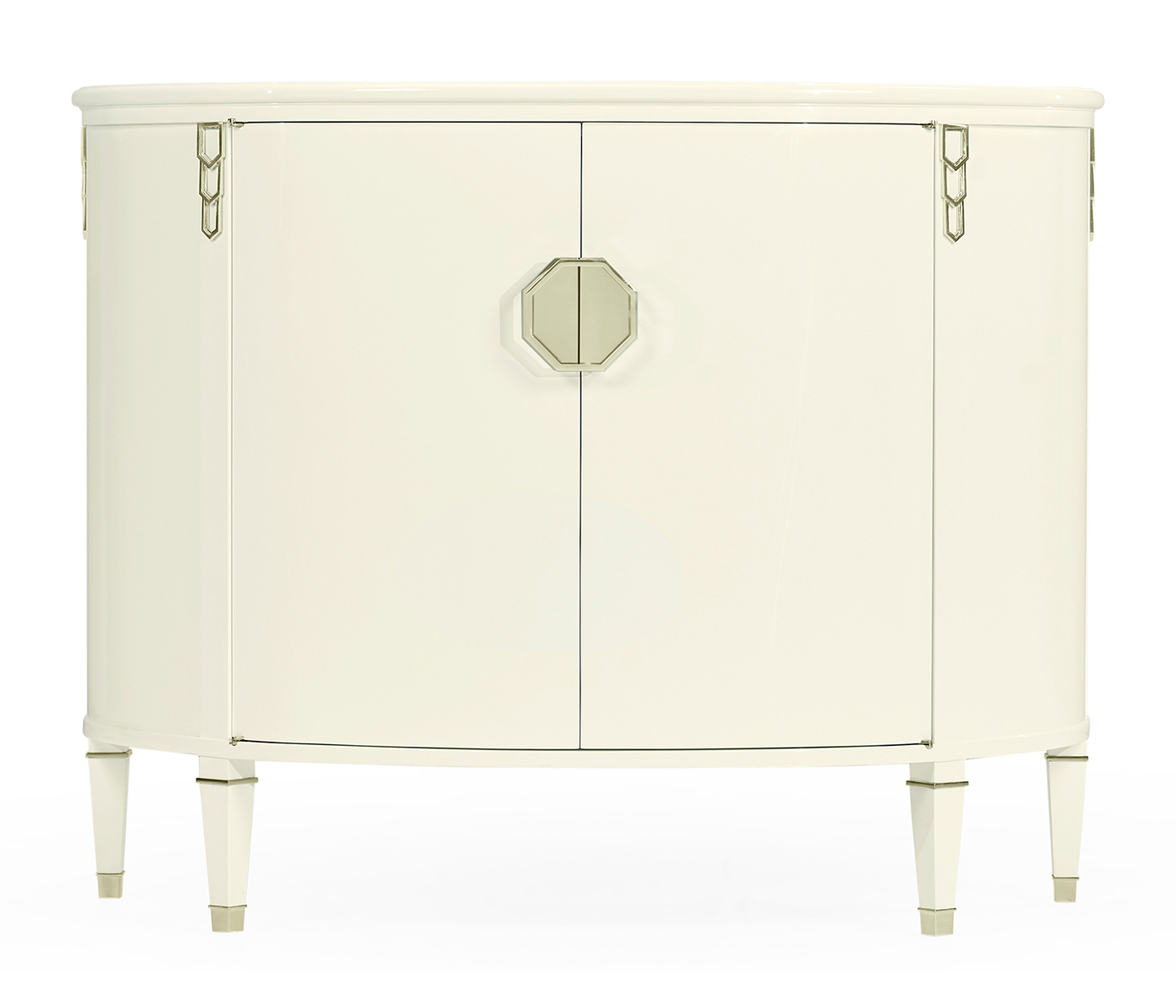 Demilune Winter White Storage Cabinet