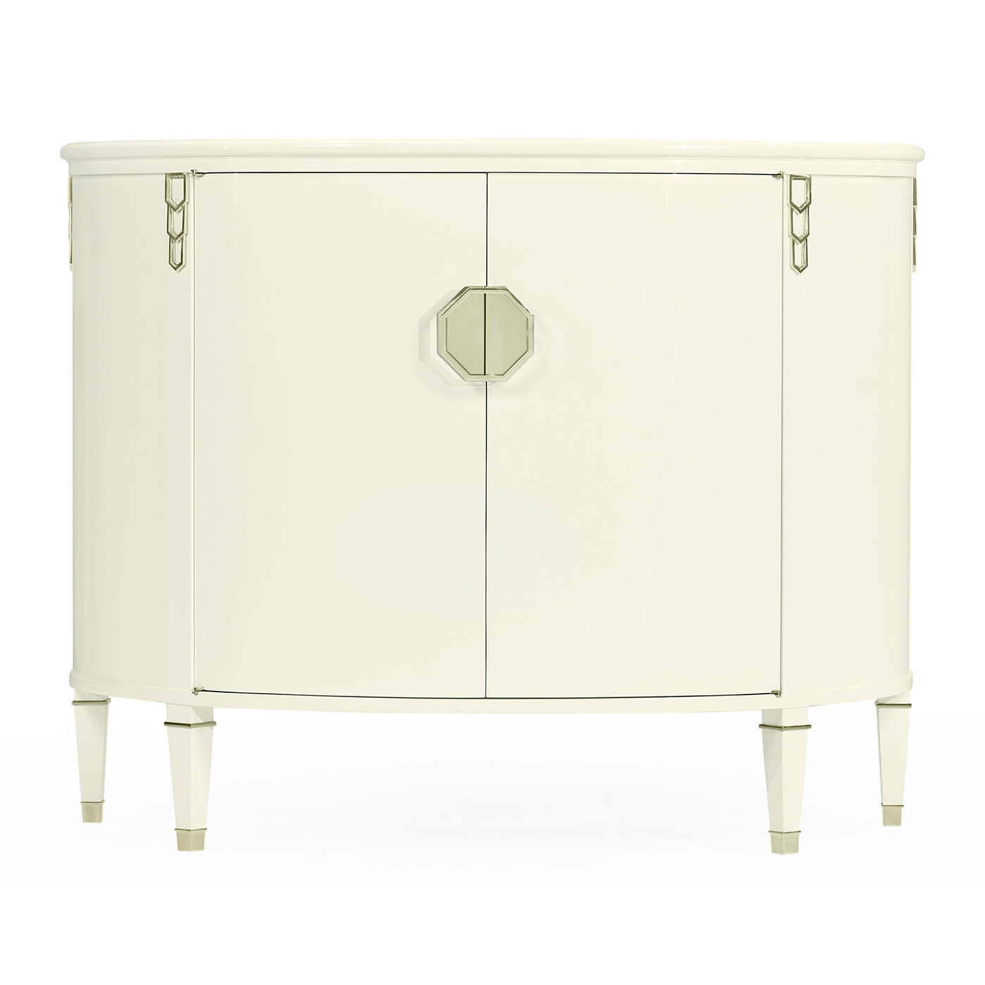 Demilune Winter White Storage Cabinet