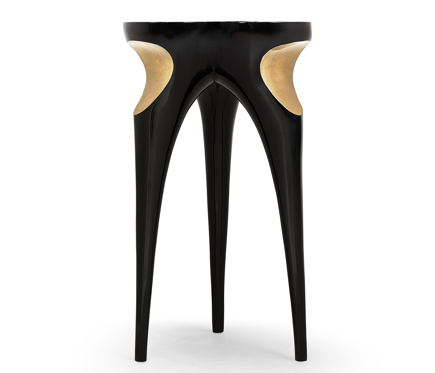 Trefoil Smoky Black & Gold Cut-Out Occasional Table