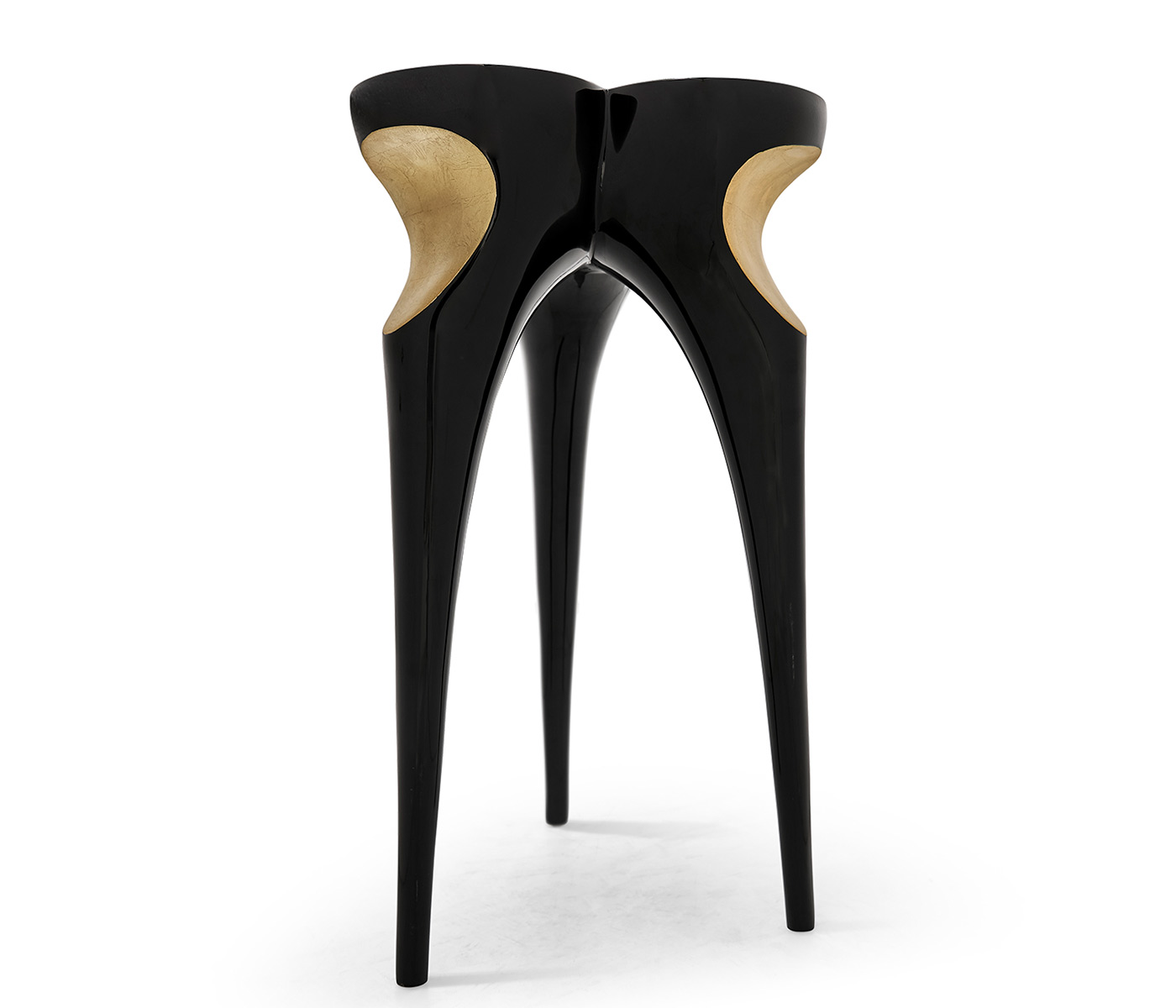 Trefoil Smoky Black & Gold Cut-Out Occasional Table