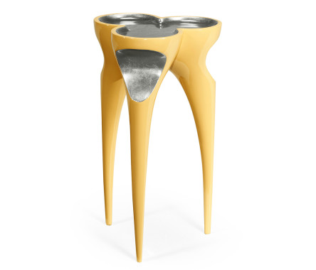 Trefoil Peking Yellow & Silver Cut-Out Occasional Table