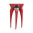 Trefoil Vermillion Red & Silver Cut-Out Occasional Table