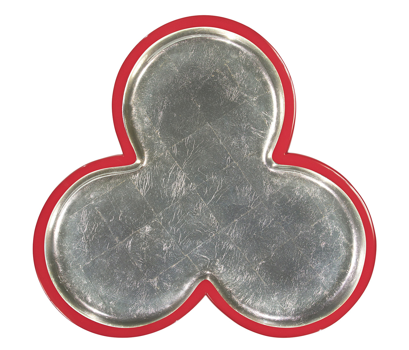 Trefoil Vermillion Red & Silver Cut-Out Occasional Table