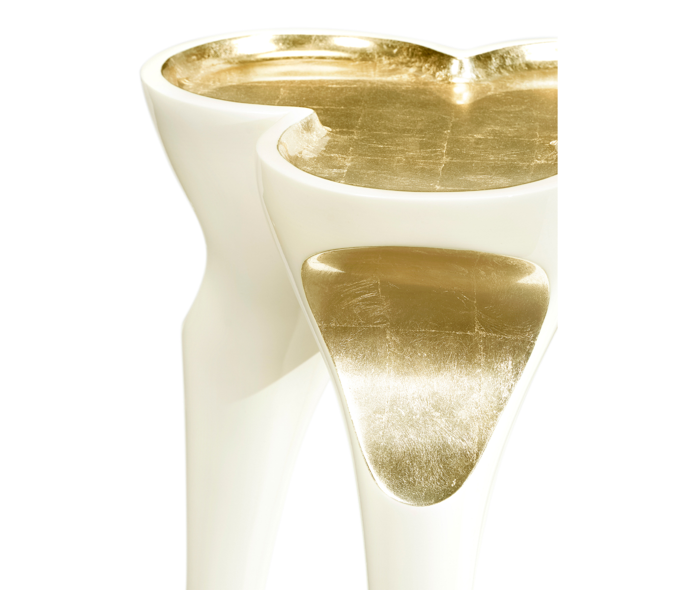 Trefoil Winter White & Gold Cut-Out Occasional Table