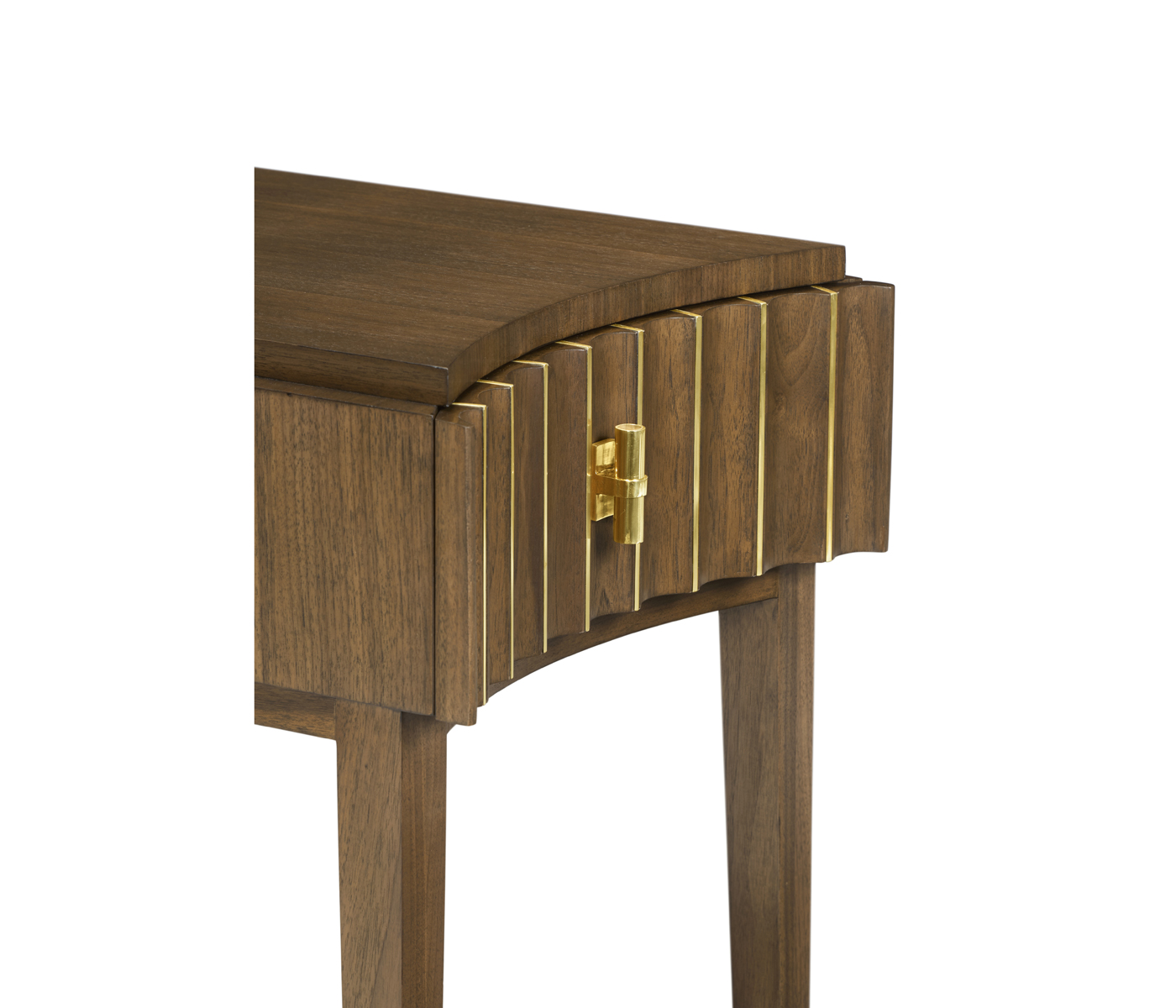Rectangular Autumn Walnut Reeded End Table