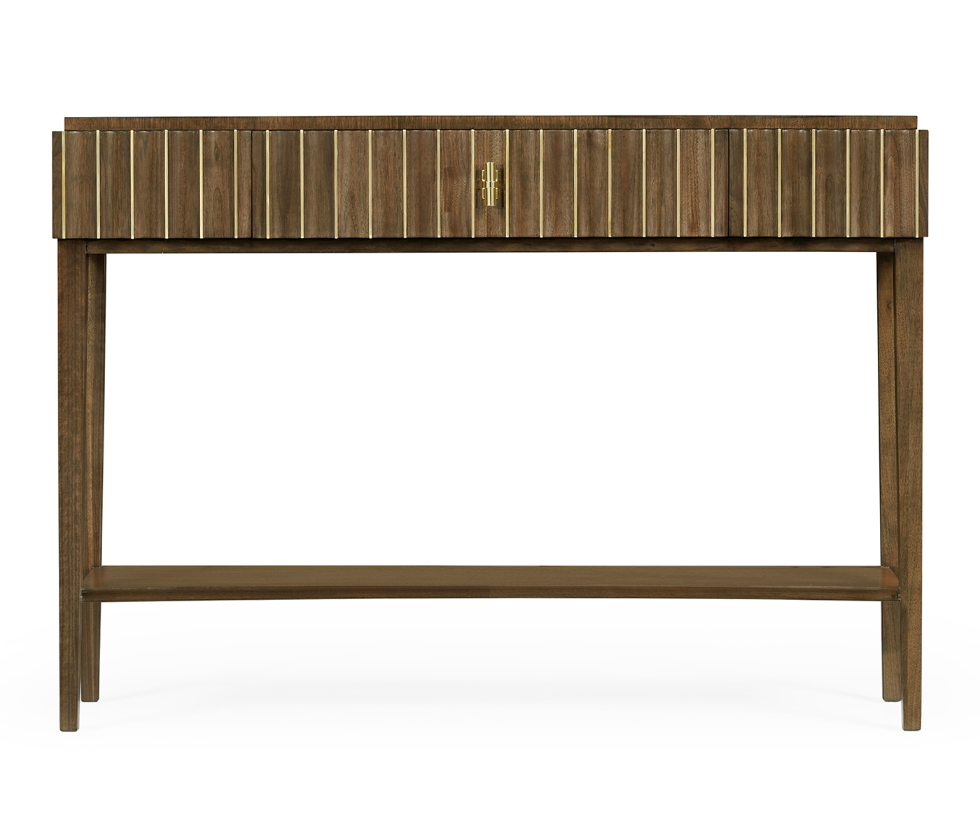 Bowed Autumn Walnut Reeded Console Table