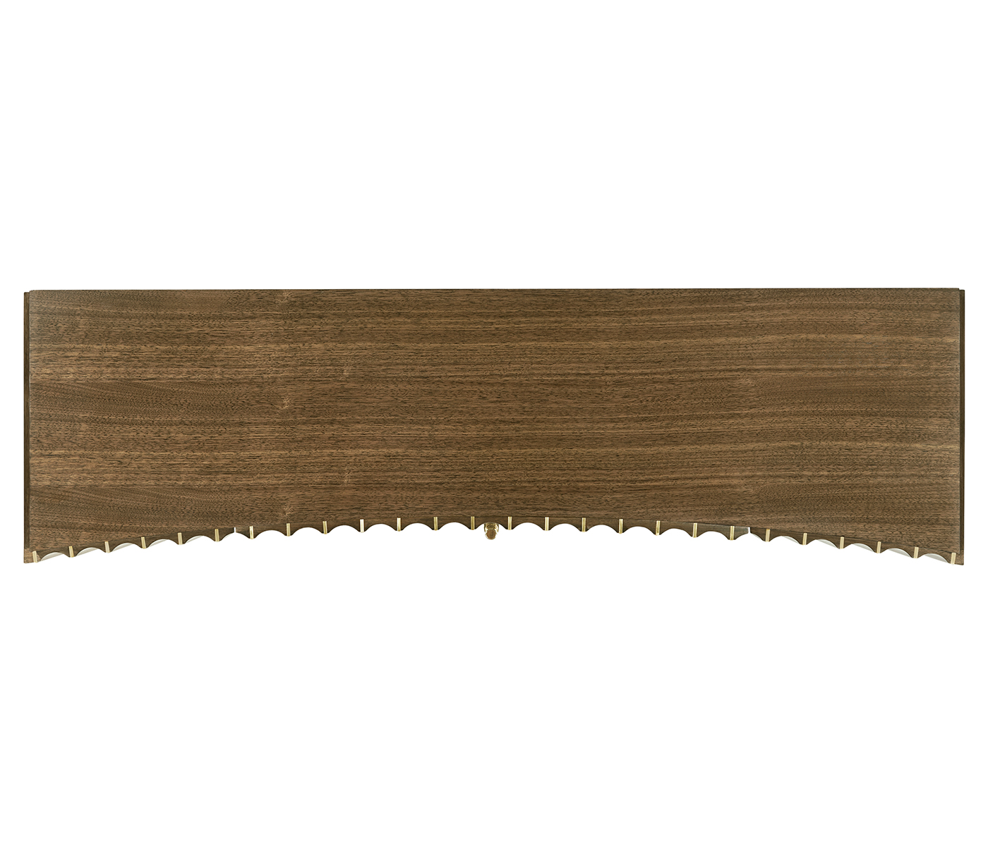 Bowed Autumn Walnut Reeded Console Table