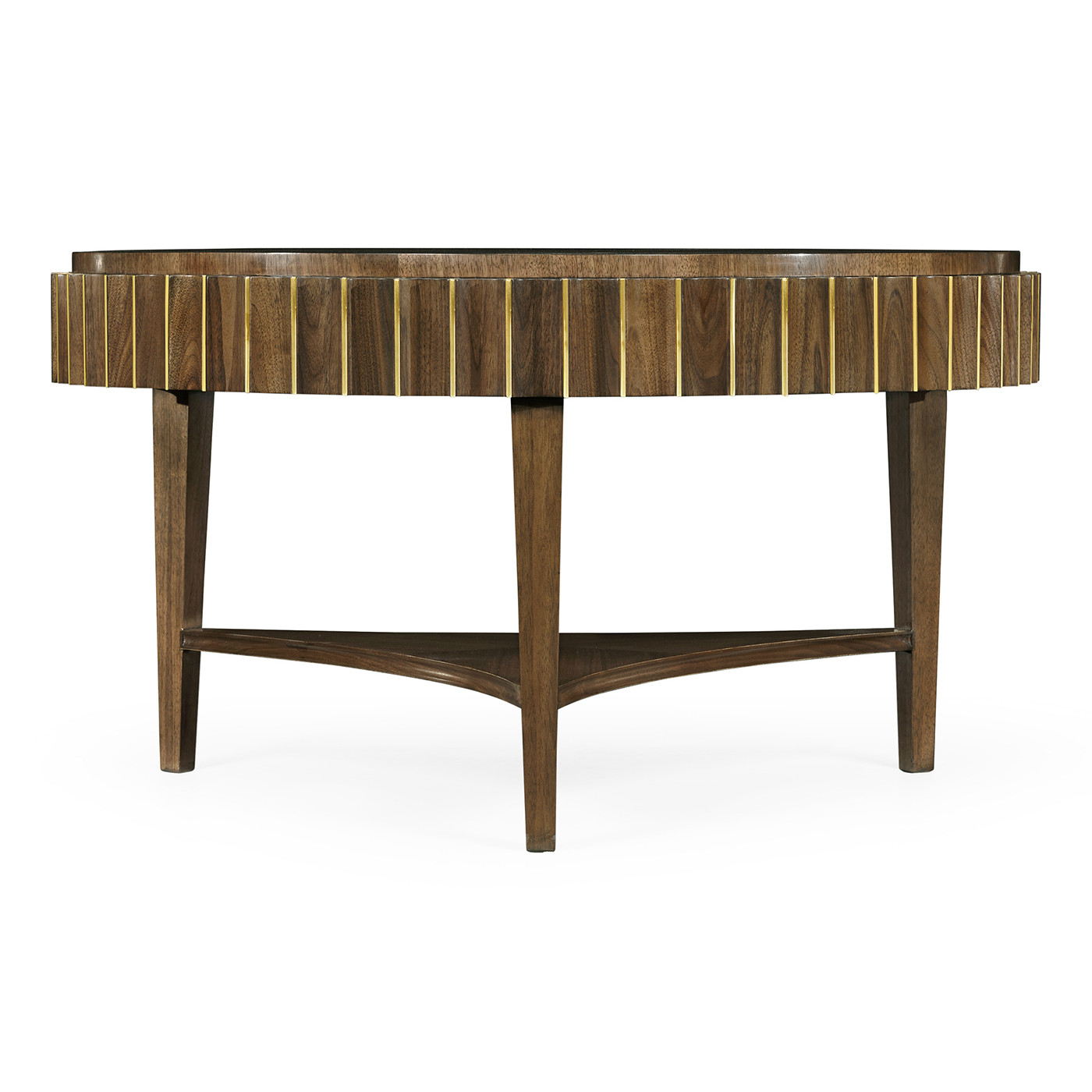 Round Autumn Walnut Reeded Coffee Table