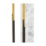 Contemporary Square Ebonised Oak & Brass Pedestal with White Calcutta Marble Centre
