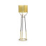 Contemporary Antique Satin Gold Brass & Black Stainless Steel Floor Lamp