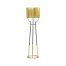 Contemporary Antique Satin Gold Brass & Black Stainless Steel Floor Lamp
