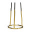 Contemporary Antique Satin Gold Brass & Black Stainless Steel Floor Lamp