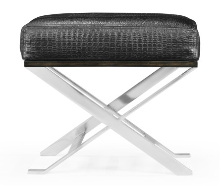 Contemporary White Stainless Steel Stool