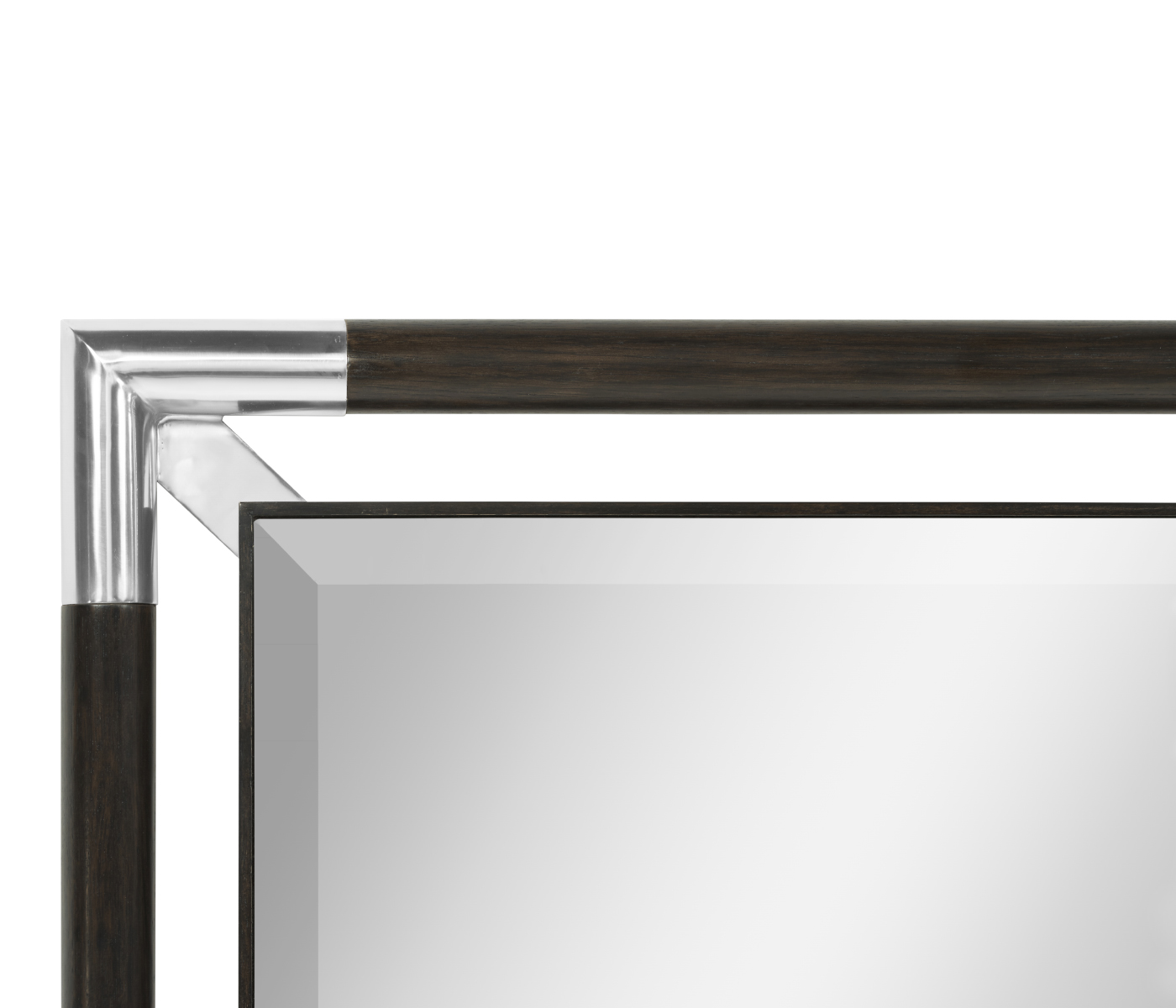 Campaign Style Charcoal Floor Standing Mirror