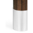 Circular Campaign Style Dark Santos Rosewood & White Stainless Steel Table Lamp