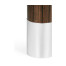 Circular Campaign Style Dark Santos Rosewood & White Stainless Steel Table Lamp